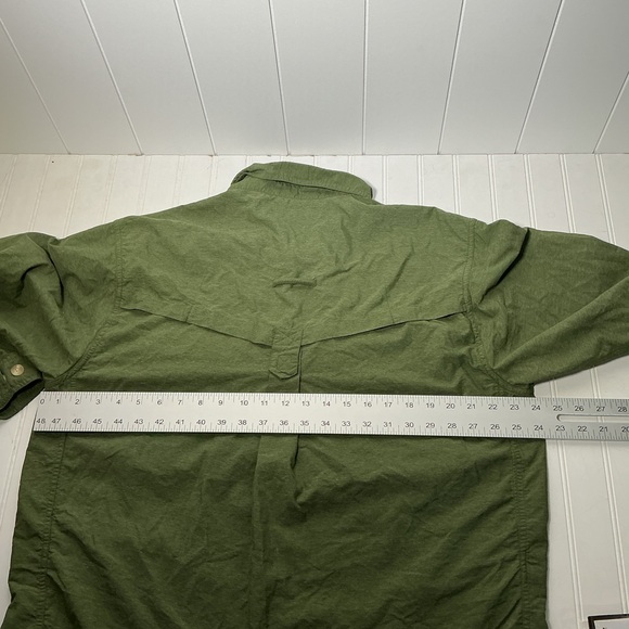 Exofficio Vented Fishing Shirt Men's Large Long Sleeve Button Front Olive Green - Picture 6 of 9